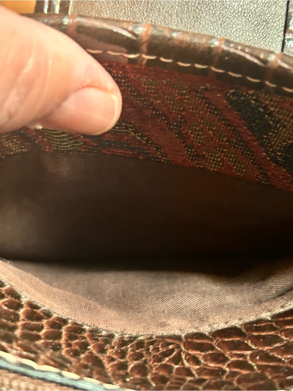 Rosetti Brown Croc-Trim Paisley Shoulder Bag #cowgirl - Picture 12 of 14